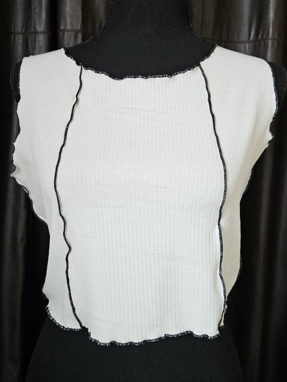 Lovesick The Label Womens White/Black Crop Top - Size Large - Picture 2 of 7